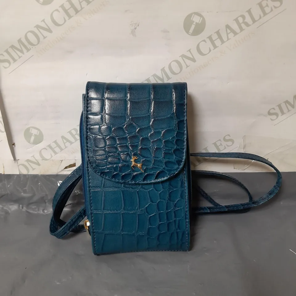 ASHWOOD GENUINE LEATHER CROSS BODY BAG TEAL 
