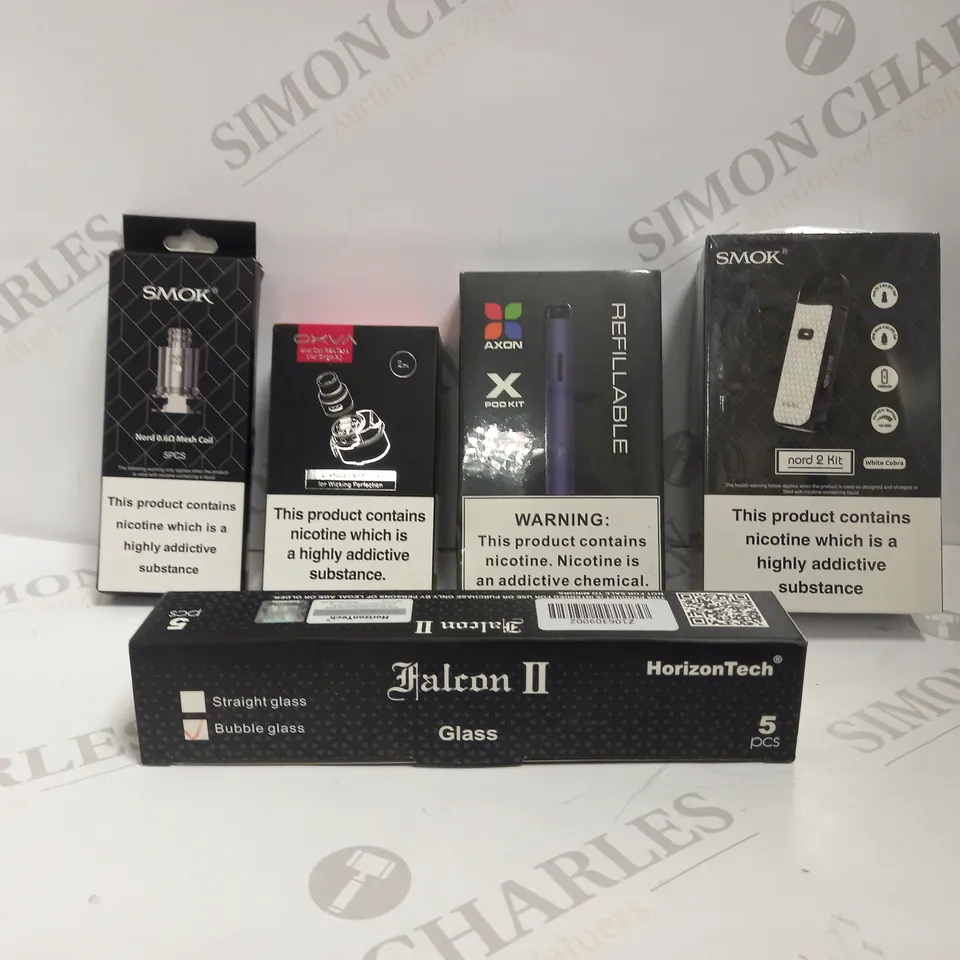 LOT OF 30 ASSORTED VAPING DEVICES & ACCESSORIES, TO INCLUDE AXON, SMOK, ETC