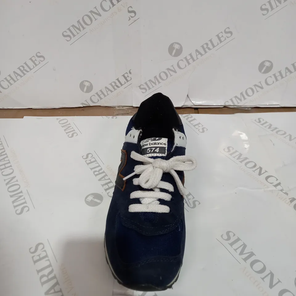 PAIR OF NEW BALANCE 574 TRAINERS - BLUE/WHITE, SIZE 5.5