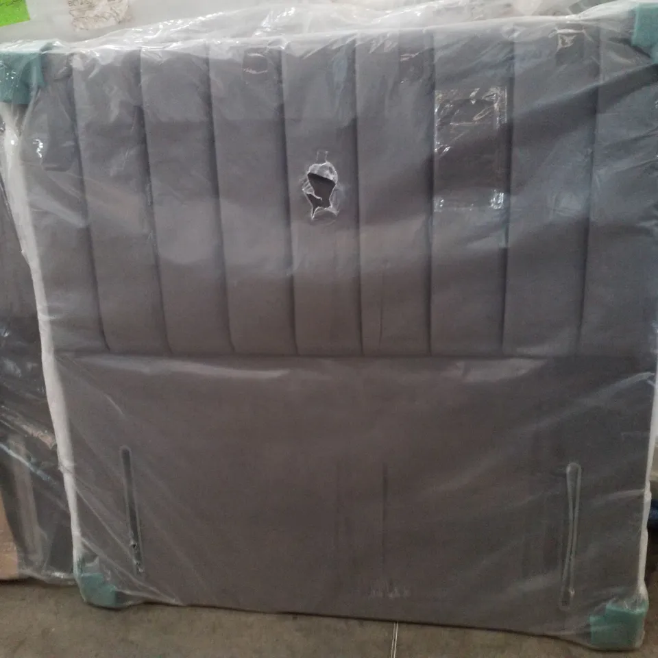 BAGGED 135CM GREY VELVET HEADBOARD 