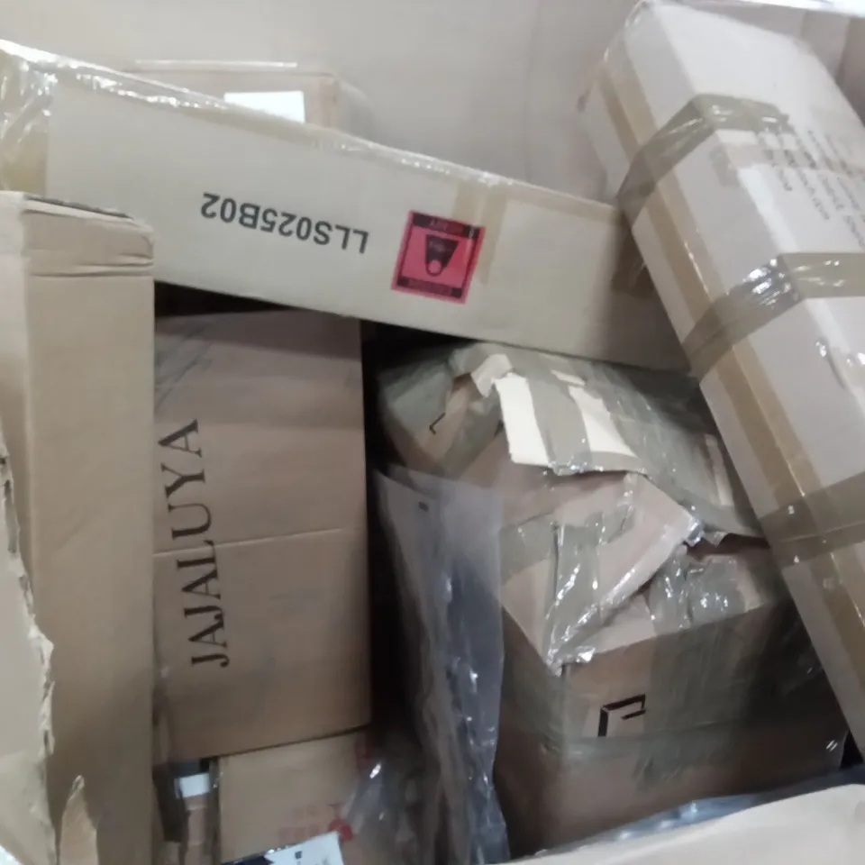 PALLET OF ASSORTED ITEMS INCLUDING KINGAVON BLACK CONVECTOR HEATER, STORAGE CHEST, CONCISE HOME ELECTRIC CLOTHES DRYER, CONTOUR HI-LOW MEMORY FOAM PILLOW, JAJALUYA OFFICE CHAIR