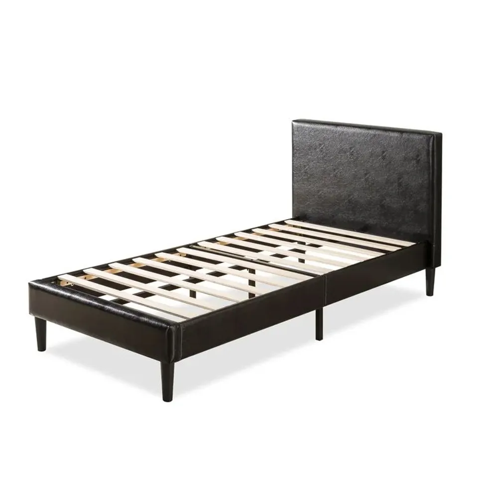 BOXED LANDOVER UPHOLSTERED PLATFORM BED DOUBLE - GREY