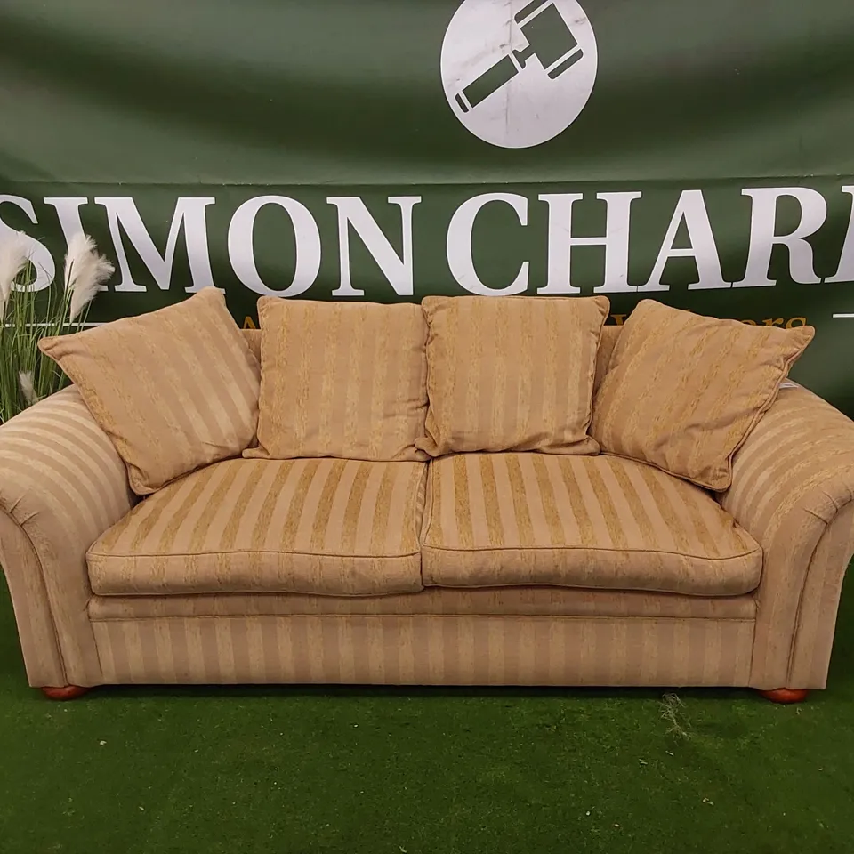DESIGNER 3-SEATER FABRIC UPHOLSTERED SOFA
