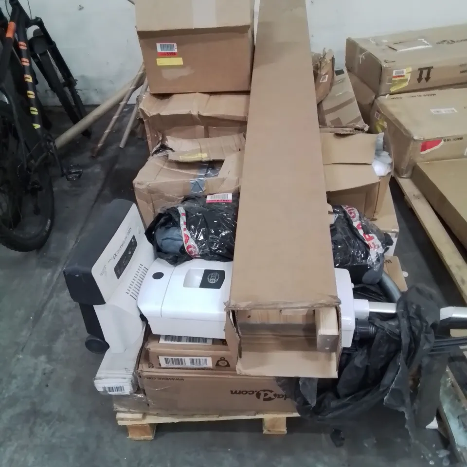 PALLET CONTAINING VARIOUS BOXED FURNITURE PARTS AND OTHER HOUSEHOLD ITEMS ETC.