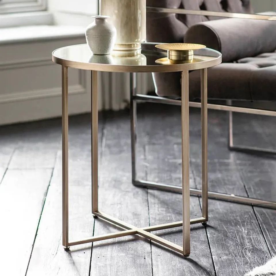 BOXED GALLERY INTERIORS TORRANCE SIDE TABLE SILVER