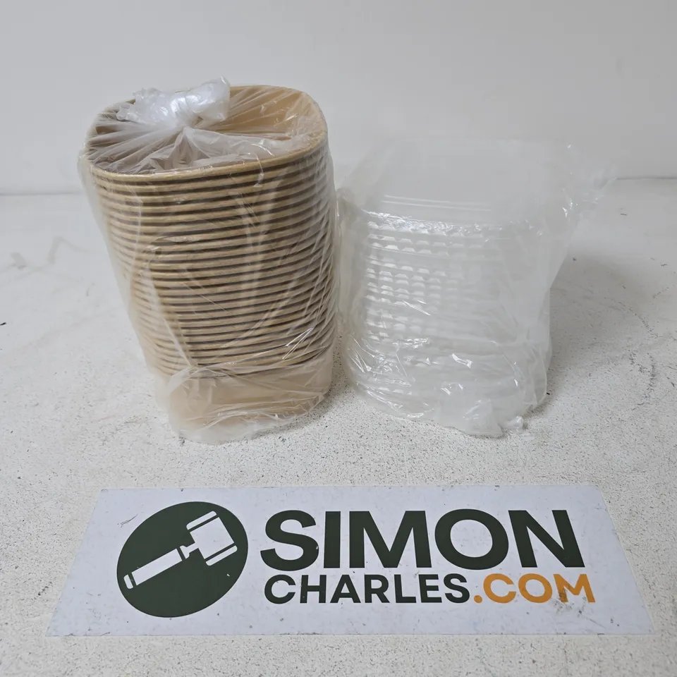 100 1250ML DISPOSABLE FOOD CONTAINERS WITH LIDS