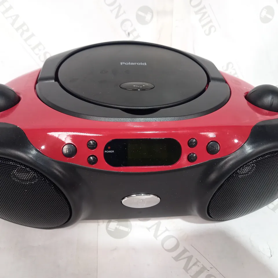 POLAROID BLUETOOTH CD BOOMBOX BLACK/RED