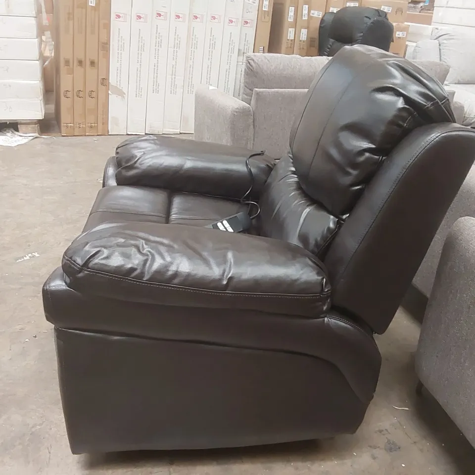 QUALITY DESIGNER FAUX LEATHER ELECTRIC RECLINING ARMCHAIR