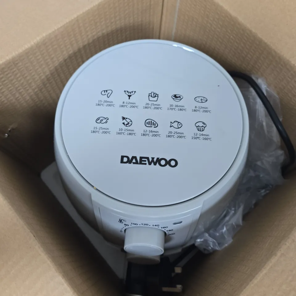 BOXED DAEWOO 2.5L COMPACT AIR FRYER IN GREY
