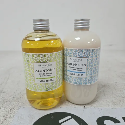 BENAMÔR ALANTOINE SHOWER GEL & GORDÍSSIMO SHOWER CREAM, 500 ML EACH – BATH DUO