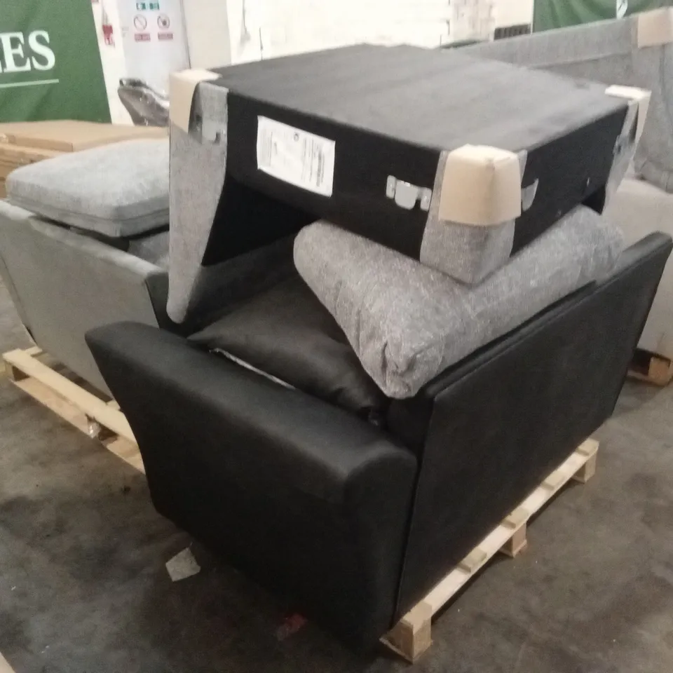 PALLET OF ASSORTED INCOMPLETE DESIGNER SOFA PARTS AND PIECES 