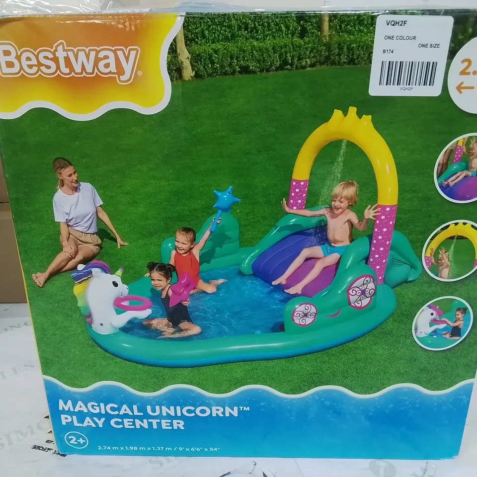 BOXED BESTWAY MAGICAL UNICORN PLAY CENTER