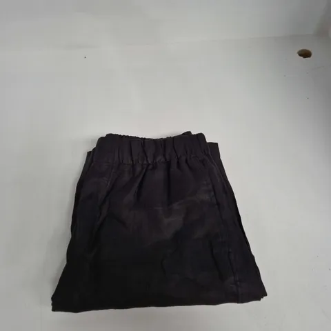 THE PALAZZO LINEN TROUSERS – BLACK, UK 12