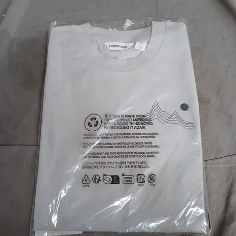 LANDS' END MUSIC MOUNTAINS GRAPHIC T-SHIRT – GREY/BLUE – UK SIZE S