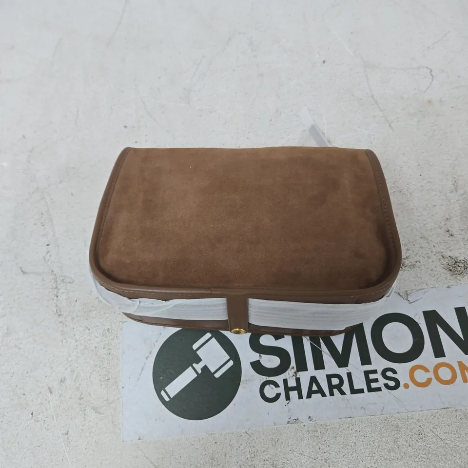 BROWN SUEDE LEATHER HANDBAG