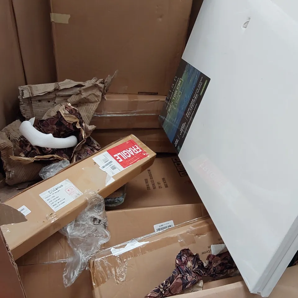 PALLET OF ASSORTED ITEMS INCLUDING: STEAM CLEANER, LIGHTED 4FT ARTIFICIAL BIRCH TREE, PORTABLE MATTRESS, DANCE MAT, RUG