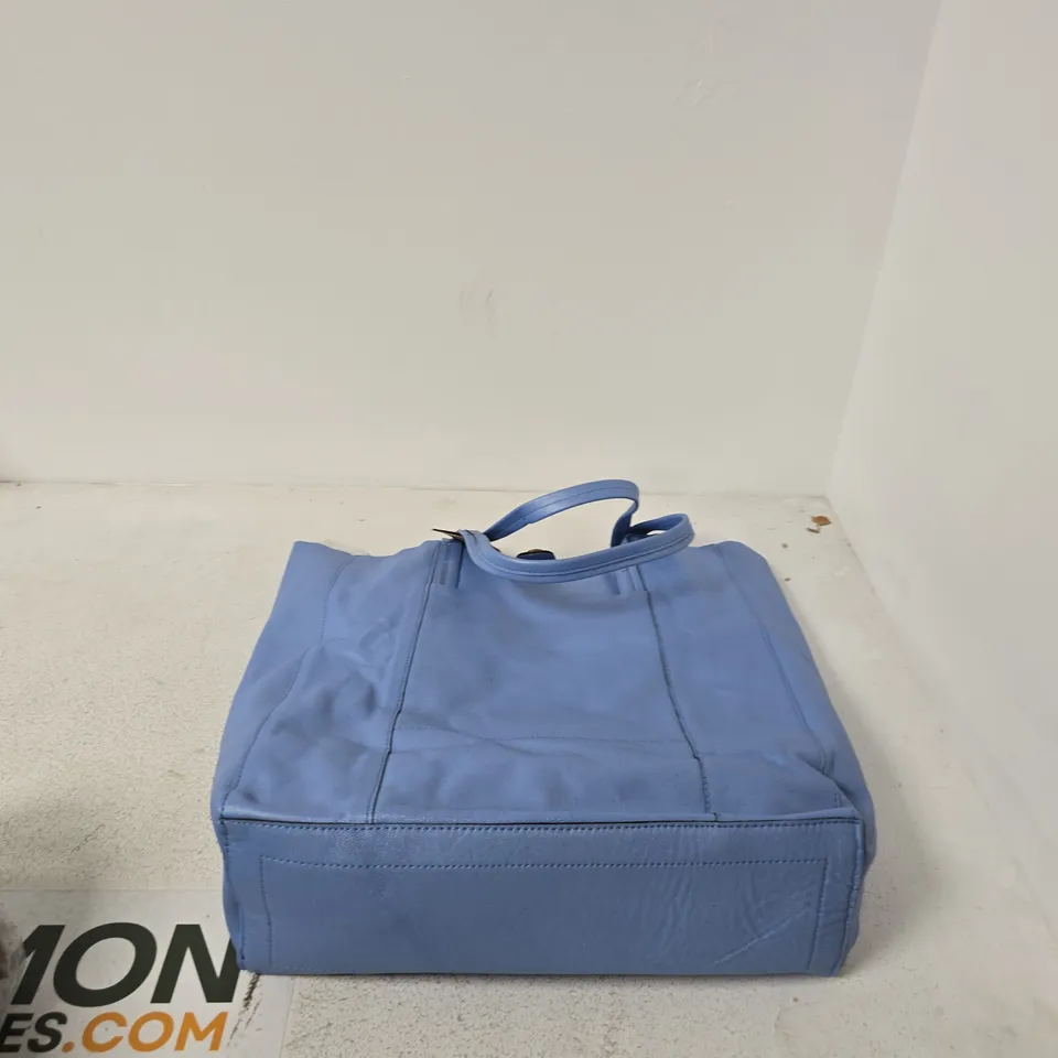 LIGHT BLUE LEATHER TOTE BAG