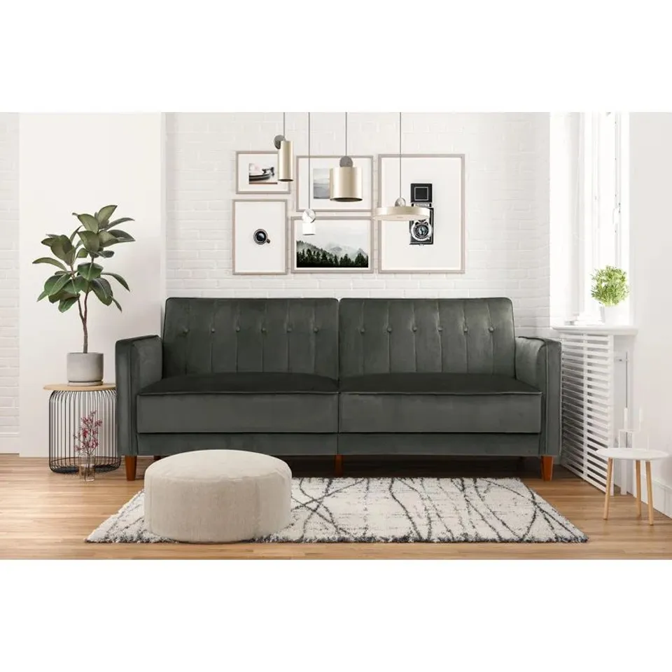BOXED BOSCO 3 SEATER SOFA BED VINTAGE DESIGN MULTI-FUNCTIONAL - GREY
