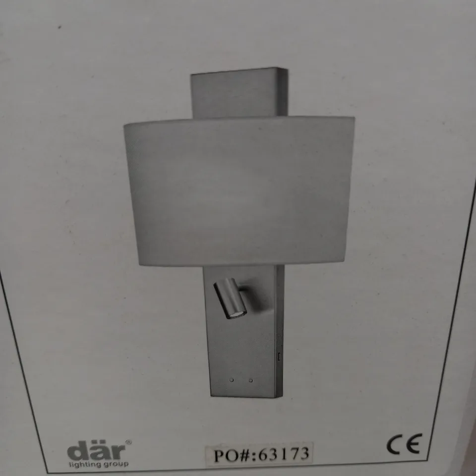 DAR DIJON WHITE SHADE LIGHT SATIN BRASS WALL FITTING