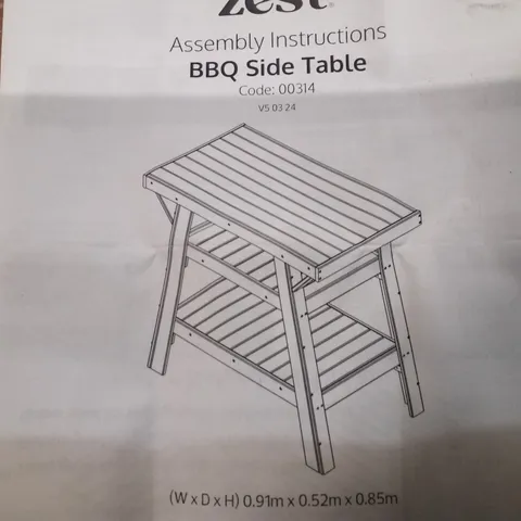 BOXED ZEST BBQ SIDE TABLE 