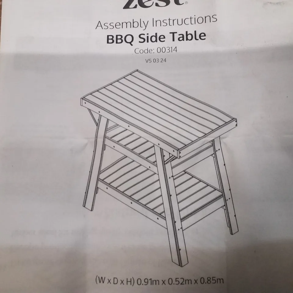 BOXED ZEST BBQ SIDE TABLE