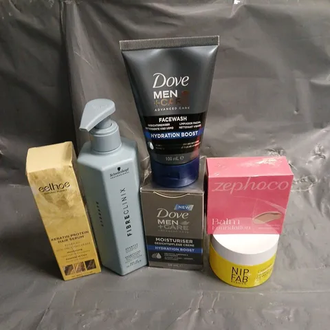 APPROXIMATELY 20 HEALTH AND BEAUTY PRODUCTS TO INCLUDE DOVE MEN +CARE FACE WASH, ZEPHOCO BALM FOUNDATION AND EELHOE HAIR SERUM