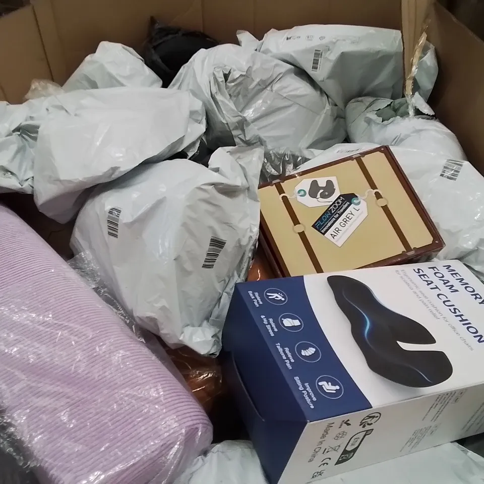 TWO LARGE BOXES OF ASSORTED BAGGED AND LOOSE SUPPORT PILLOWS ETC.