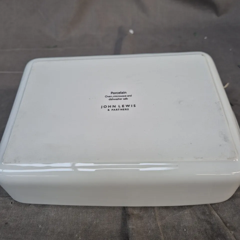 JOHN LEWIS & PARTNERS PORCELAIN OVEN DISH – WHITE RECTANGULAR CASSEROLE DISH