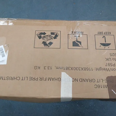 BOXED 6FT GRAND NOTTINGHAM FIR PRE-LIT ARTIFICIAL CHRISTMAS TREE