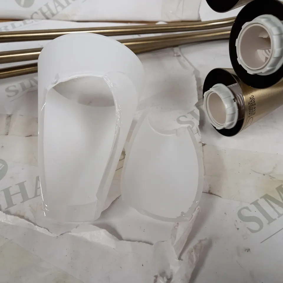 DESIGNER STYLE 3 LIGHT GOLD EFFECT/WHITE LIGHT FITTING