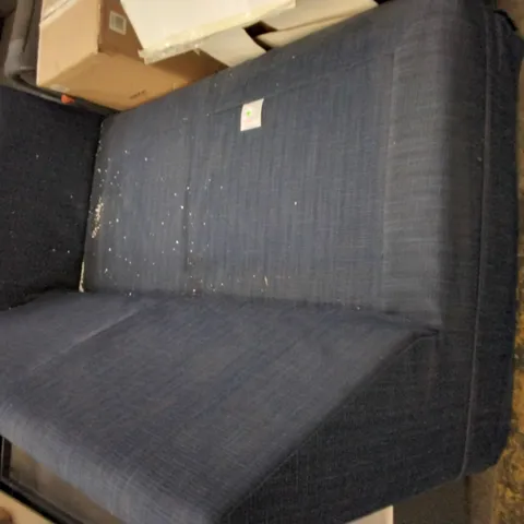 DESIGNER TWO SEATER SOFA SECTION BLUE FABRIC