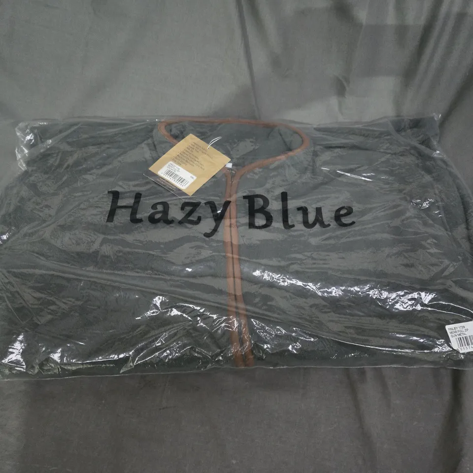 BAGGED HAZY BLUE MENS FULL ZIP JACKET SIZE 4XL