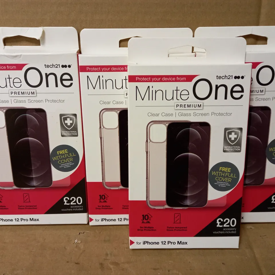 LOT OF 4 MINUTE ONE CLEAR CASES FOR IPHONE 12 PRO MAX