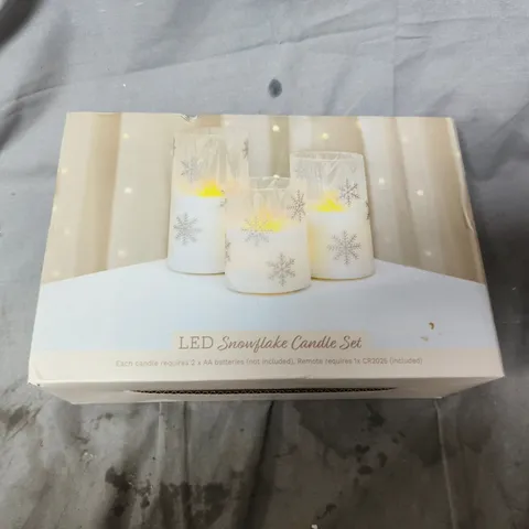 LED SNOWFLAKE CANDLE SET WITH REMOTE