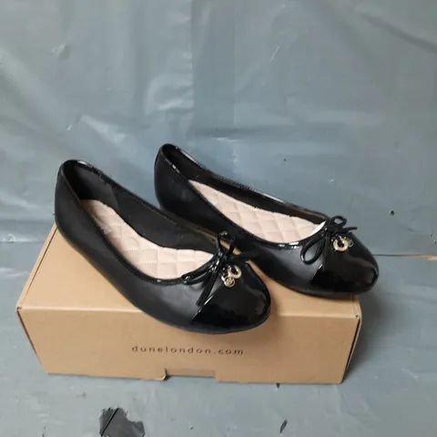 DUNE LONDON CHARM LEATHER BALLET SHOES - BLACK - SIZE 5