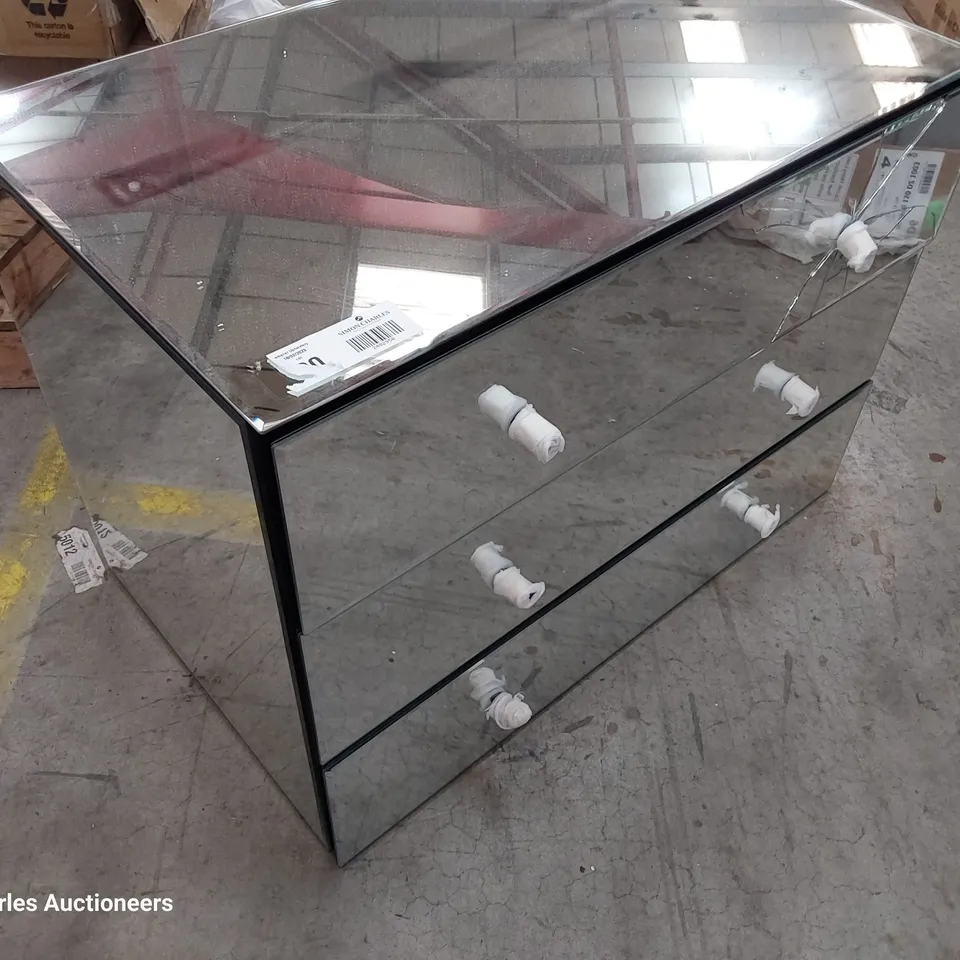 DESIGNER MIRRORED 3 DRAWER CHEST