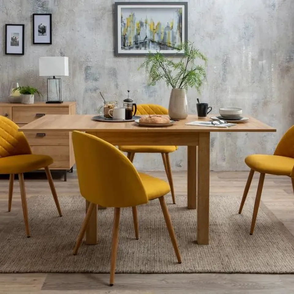 BOXED FULTON 4-6 SEATER RECTANGULAR FLIP TOP DINING TABLE - OAK (1 BOX)