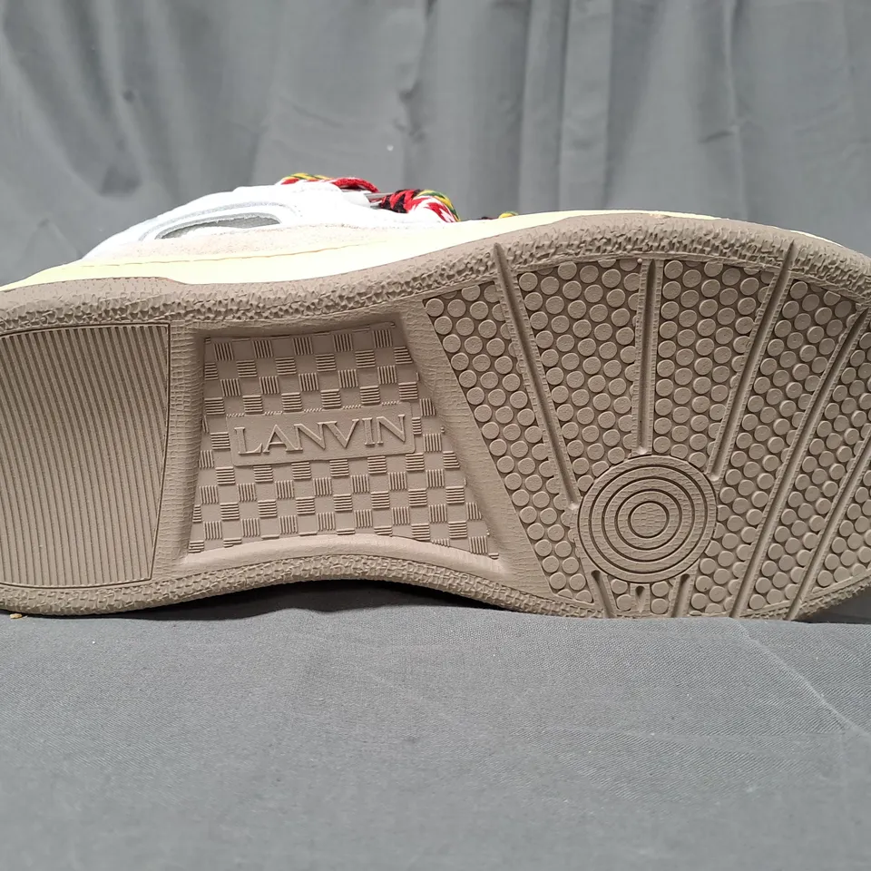 BOXED PAIR OF LANVIN SNEAKERS IN OFF WHITE EU SIZE 42
