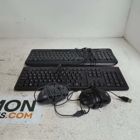 BOX OF APPROXIMATELY 30 ASSORTED KEYBOARDS/MICE TO INCLUDE LOGITECH, MICROSOFT, HEWLETT PACKARD ETC