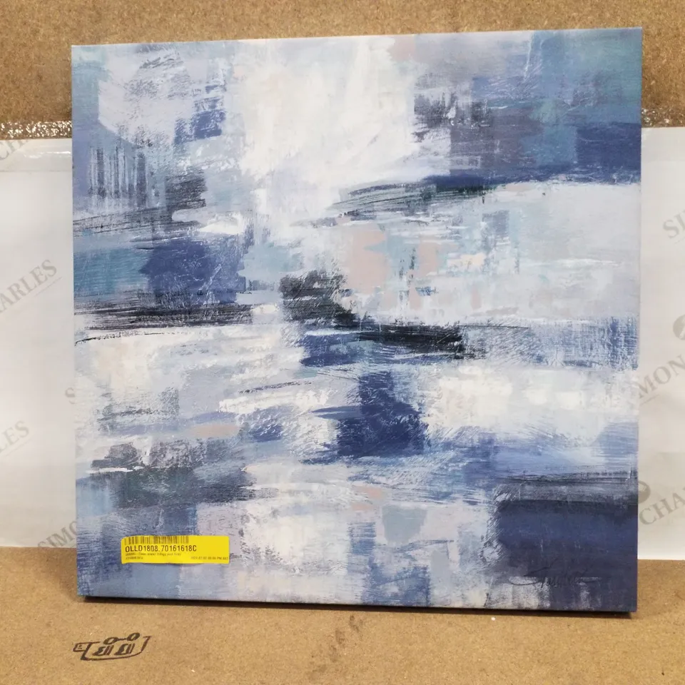CLEAR WATER INDIGO AND GRAY - CANVAS PAINTING 