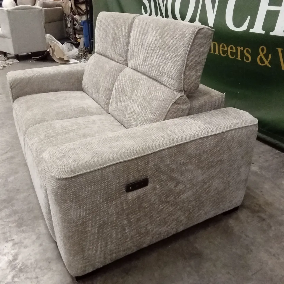 VENOSA 2 SEATER POWER RECLINER FABRIC SOFA - NATURAL RRP £1299