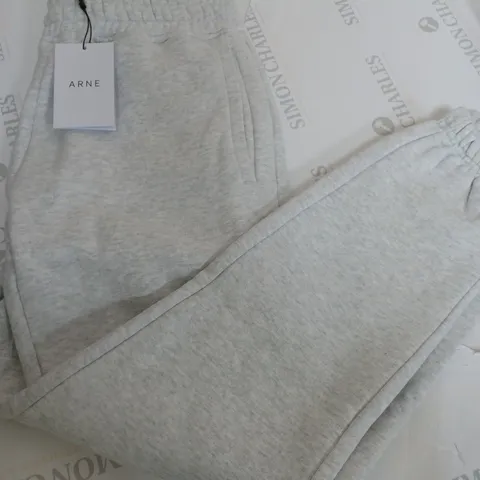 ARNE RELAXED FIT JOGGERS IN MARL GREY - SIZE SMALL
