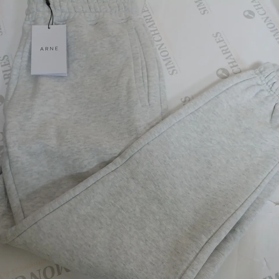ARNE RELAXED FIT JOGGERS IN MARL GREY - SIZE SMALL