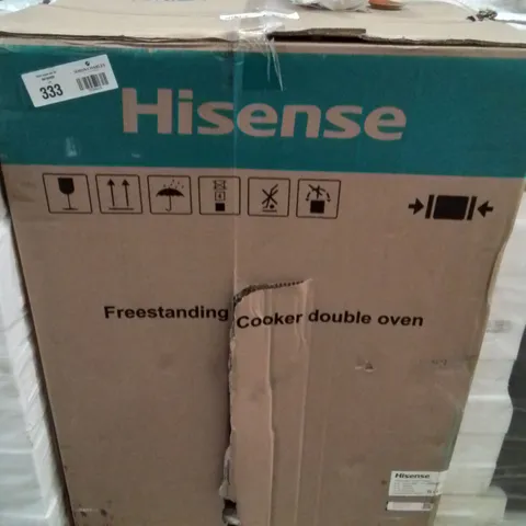 BOXED HISENSE HDE3211BBUK DOUBLE OVEN ELECTRIC COOKER WITH CERAMIC HOB - BLACK - A+/A RATED