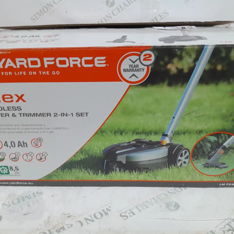 BOXED YARD FORCE IFLEX 12V MOWER & GRASS TRIMMER 