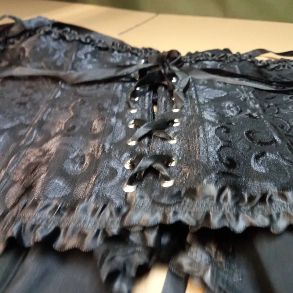 DESIGNER BLACK LACE UP BODICE - XXL
