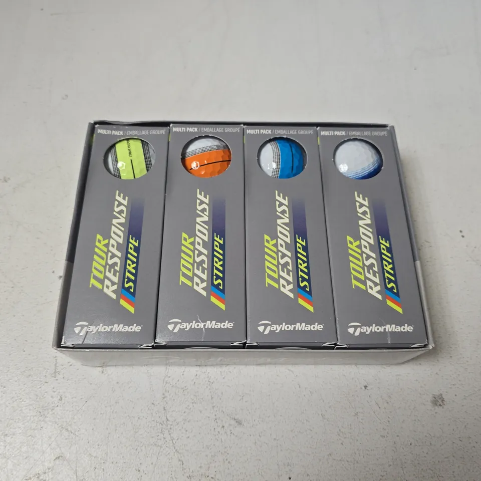 BOXED TAYLORMADE TOUR RESPONSE STRIPE GOLF BALLS - MULTI PACK
