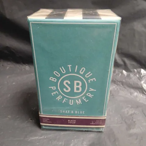 BOXED AND SEALED SB BOUTIQUE PERFUMERY SHAY AND BLUE BLACK TULIP EAU DE PARFUM 100ML 