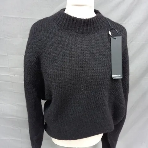 REPRESENT  MOHAIR SWEATER IN BLACK - SMALL