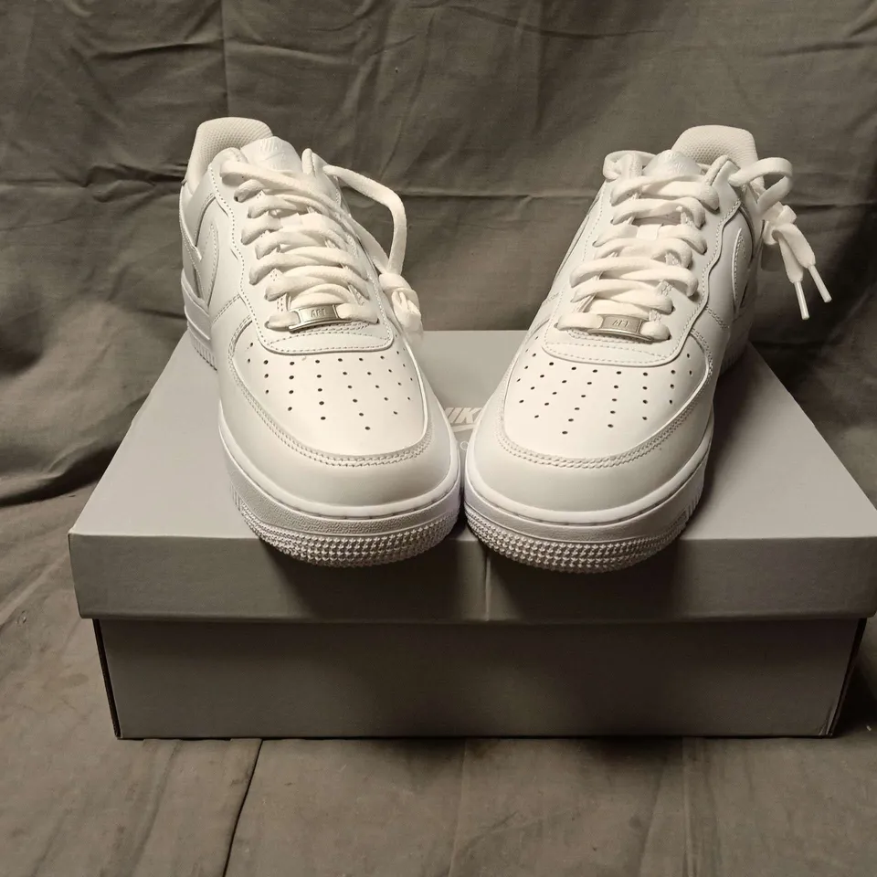 BOXED PAIR OF  NIKE AIR FORCE 1 '07 SNEAKERS – WHITE, UK 11 (US 12)